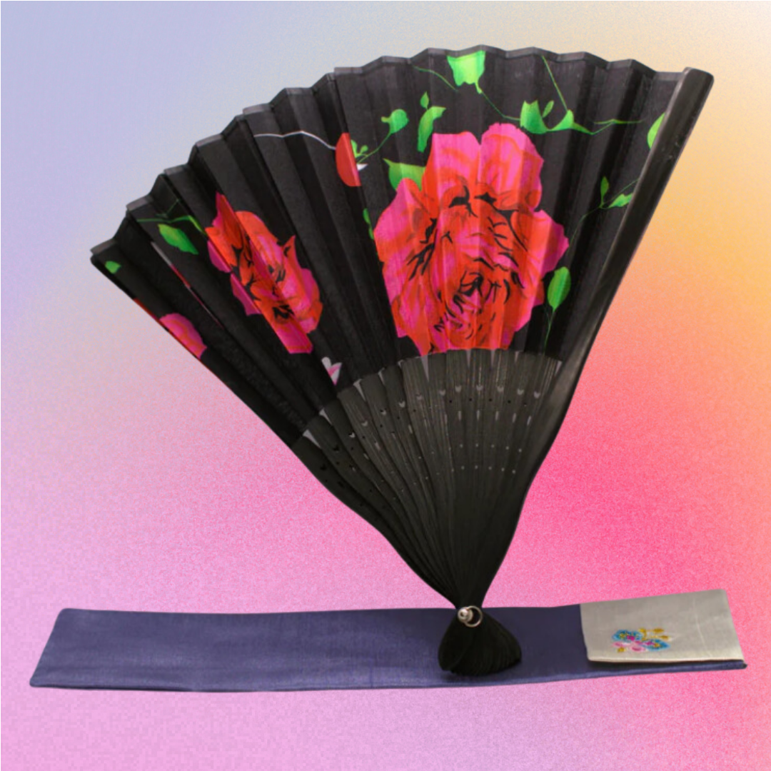 Korean traditional fan and pouch