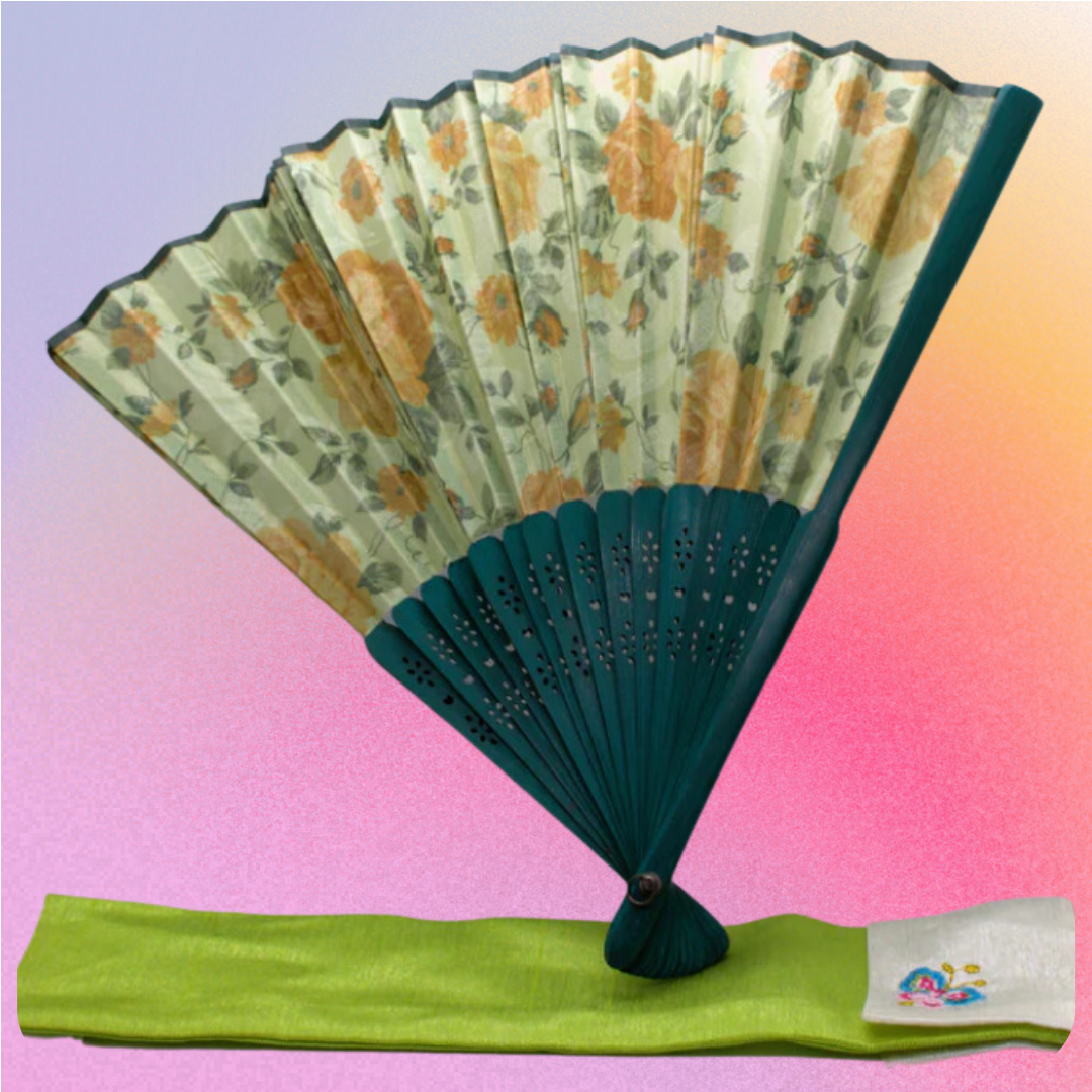 Korean traditional fan and pouch