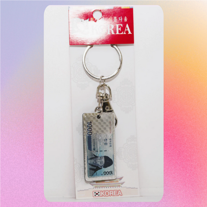 Korean money keychain
