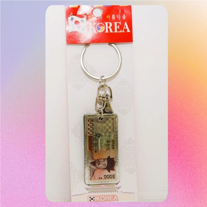 Korean money keychain